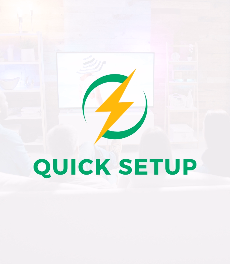 EVESTV IPTV Europe & IPTV United Kingdom - Quick IPTV Subscription Setup - Fast IPTV setup icon with lightning bolt - 5-minute configuration for Firestick and Smart TV